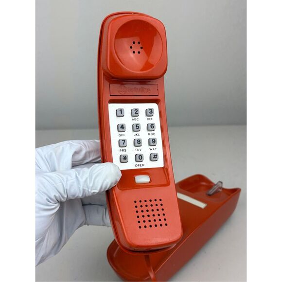 Vintage Western Electric Trimline Touch Tone Wall Telephone Burnt Orange DL2425 - Picture 1 of 10